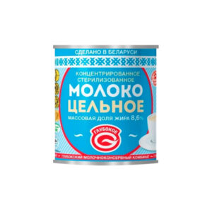 Молоко концентрированное без сахара "Глубокое" Гост 8,6% (ж/б) 300г/45шт Беларусь