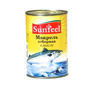 Макрель отборная в масле "SunFeel" (ж/б) 425г/24шт Китай