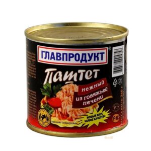 Паштет "ГлавПродукт" с говяжей печени (ж/б) 240г/20шт Россия