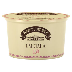Сметана "Брест Литовск" 15% 180г/12шт "Савушкин продукт"